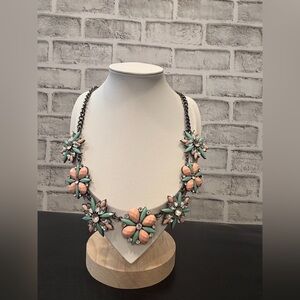 Amrita Singh Floral Necklace in Peach and Teal